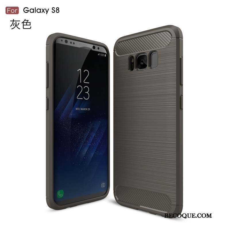 Samsung Galaxy S8 Incassable Gris Étui Protection Fluide Doux Coque