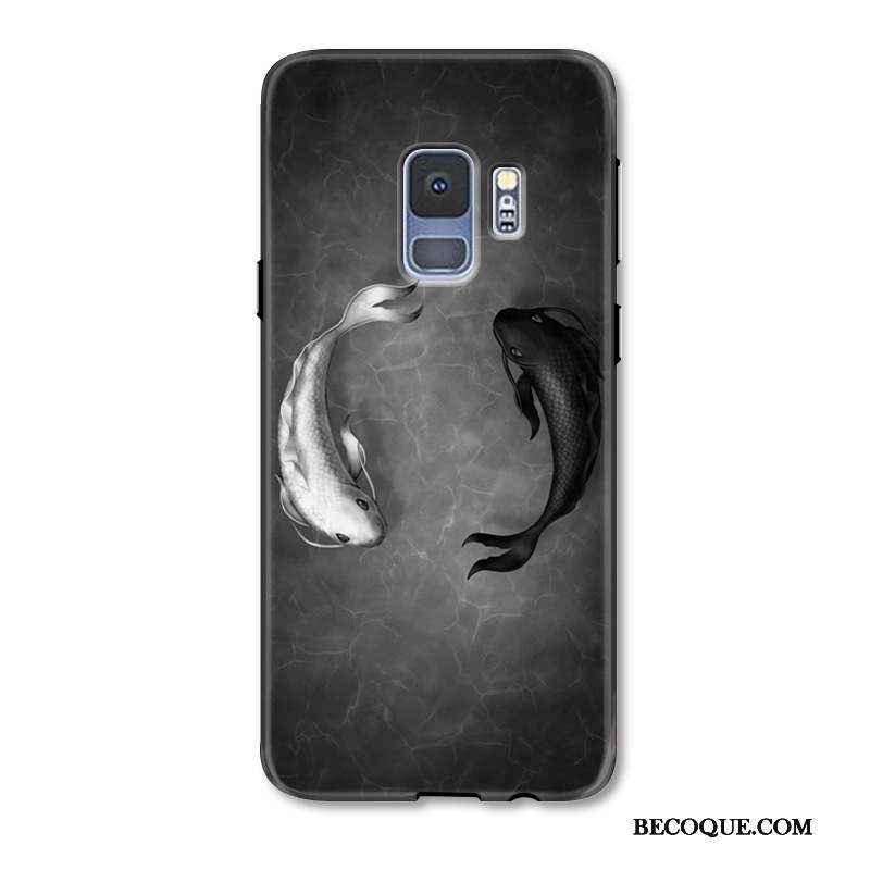 Samsung Galaxy S9+ Coque Incassable Fluide Doux Grue Gaufrage Silicone Squid