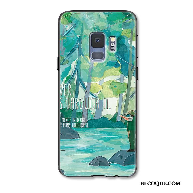 Samsung Galaxy S9+ Coque Protection Étui Petit Ornements Suspendus Art Vert