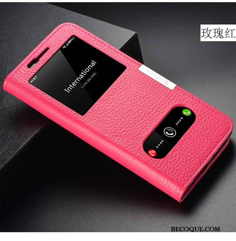 Samsung Galaxy S9 Housse Cuir Véritable Protection Rouge Coque De Téléphone Étui En Cuir