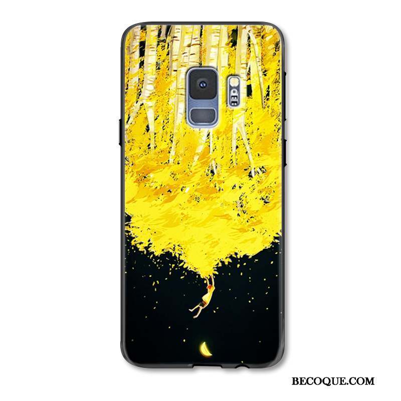 Samsung Galaxy S9+ Tout Compris Coque De Téléphone Silicone Gaufrage Peinture Jaune