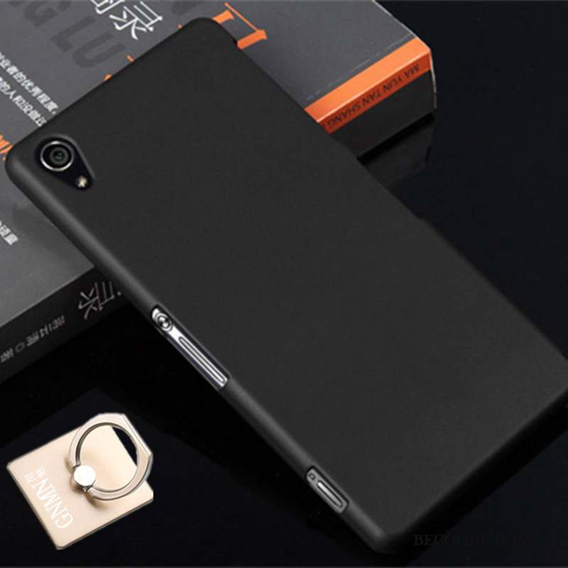 Sony Xperia Z2 Coque Noir Délavé En Daim Incassable Difficile Étui