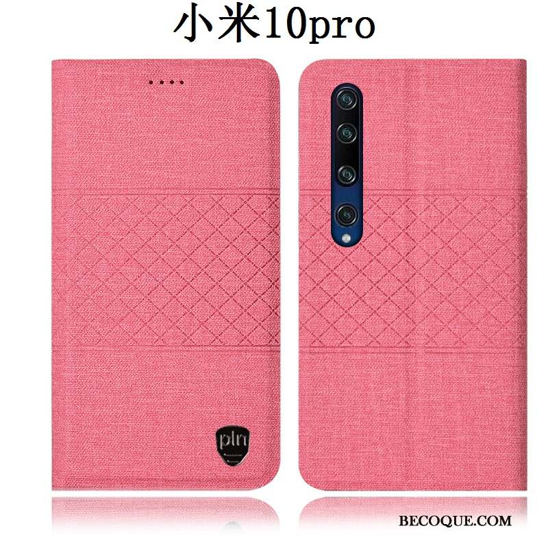 Xiaomi Mi 10 Pro Coque Rose Tout Compris Housse Incassable Protection Lin