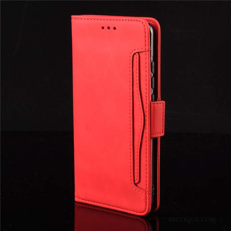Xiaomi Mi Note 10 Lite Petit Portefeuille Coque De Téléphone Jeunesse Rouge Étui En Cuir