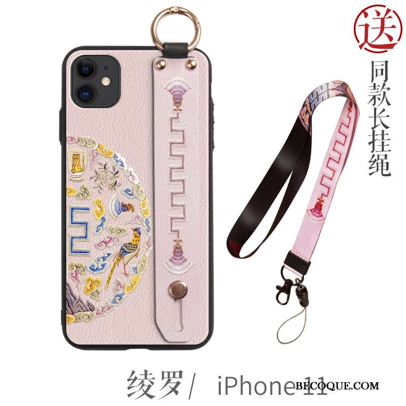 iPhone 11 Ornements Suspendus Incassable Style Chinois Créatif Coque Silicone