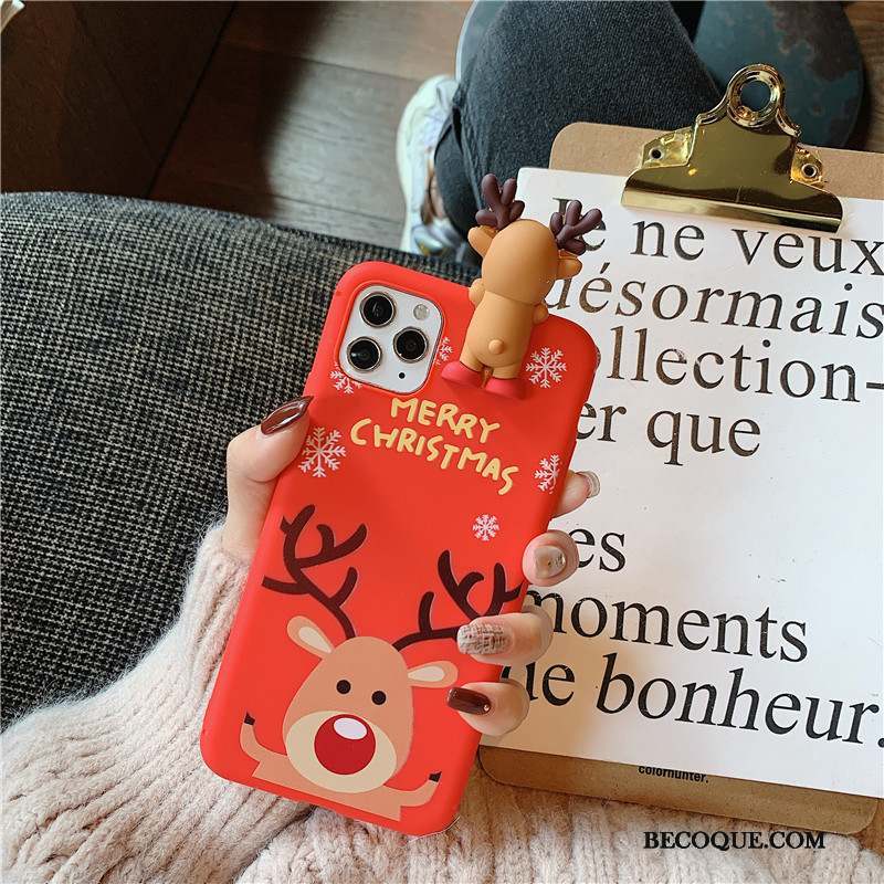 iPhone 11 Pro Coque Noël Silicone Tendance Créatif Rouge Amoureux