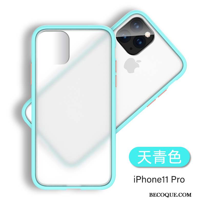 iPhone 11 Pro Coque Tout Compris Transparent Silicone Bleu Luxe Marque De Tendance