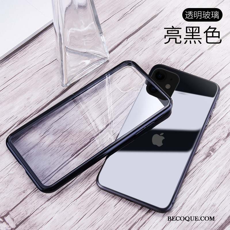 iPhone 11 Pro Étui Protection Noir Coque De Téléphone Transparent Marque De Tendance