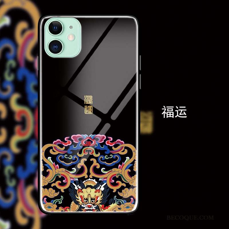 iPhone 12 Mini Coque Noir Style Chinois Fluide Doux Silicone Tendance Personnalité