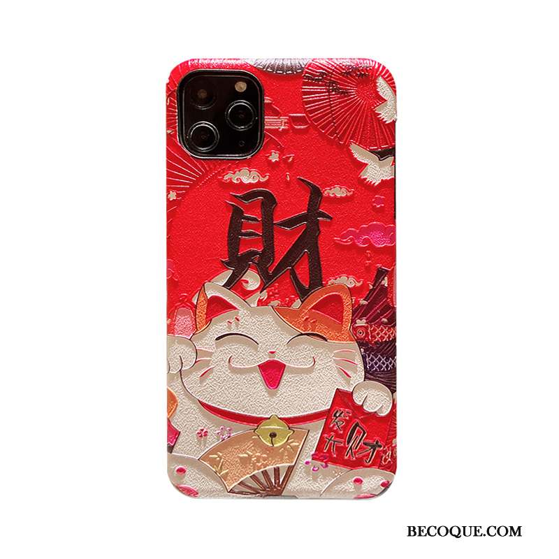 iPhone 12 Pro Max Coque Richesse Style Chinois Gaufrage Personnalité Nouveau Incassable