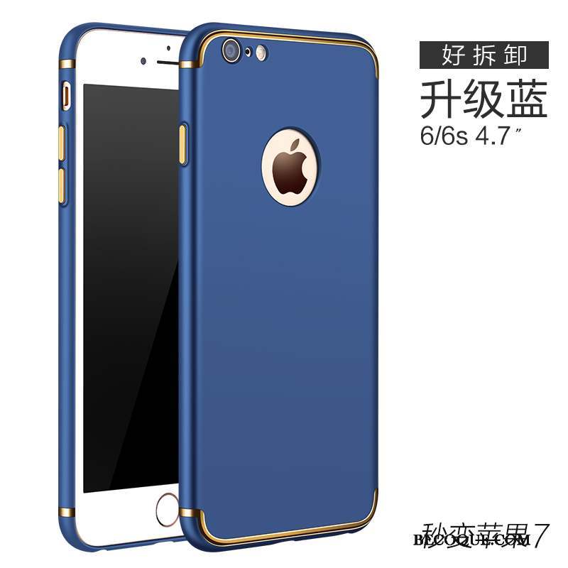 iPhone 6/6s Coque Tendance Rouge Délavé En Daim Incassable Bleu Très Mince