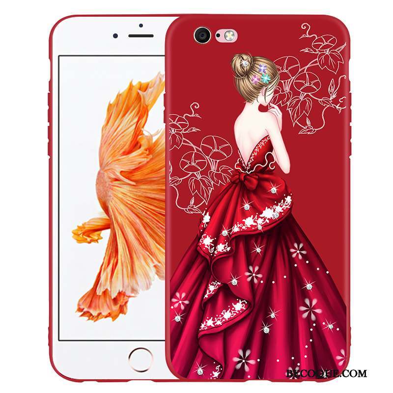 iPhone 6/6s Fluide Doux Rouge Coque Silicone Tout Compris De Téléphone