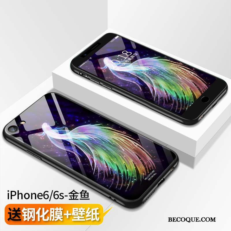 iPhone 6/6s Multicolore Verre Tendance Coque De Téléphone Incassable Silicone