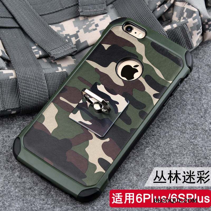 iPhone 6/6s Plus Anneau Support Fluide Doux Étui Coque Camouflage