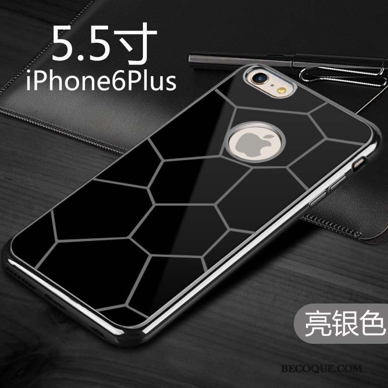 iPhone 6/6s Plus Argent Coque De Téléphone Silicone Noir Europe Étui