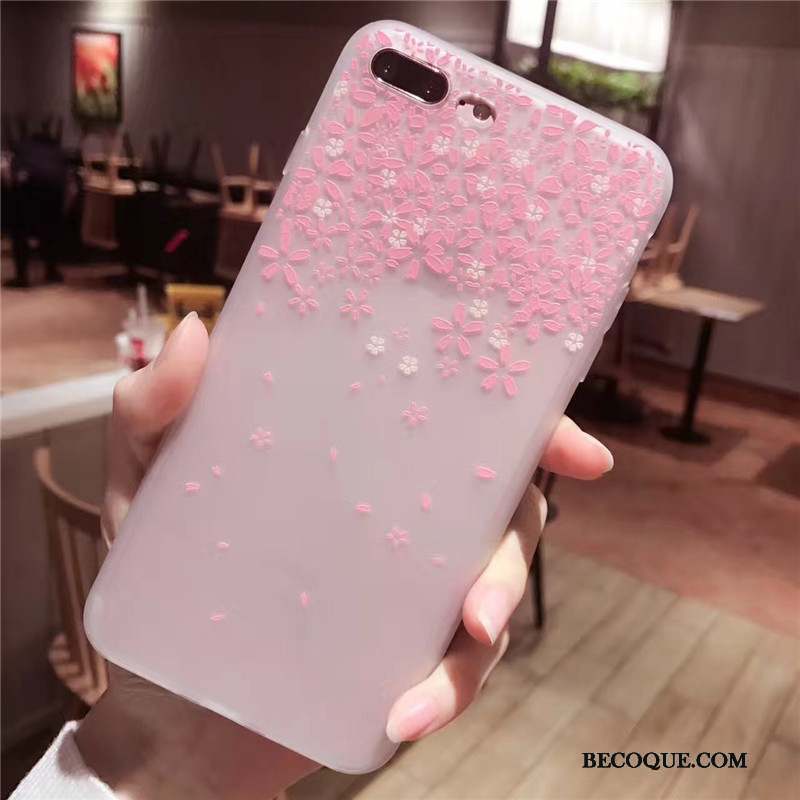 iPhone 6/6s Plus Coque De Téléphone Rose Fluide Doux Créatif Délavé En Daim Étui