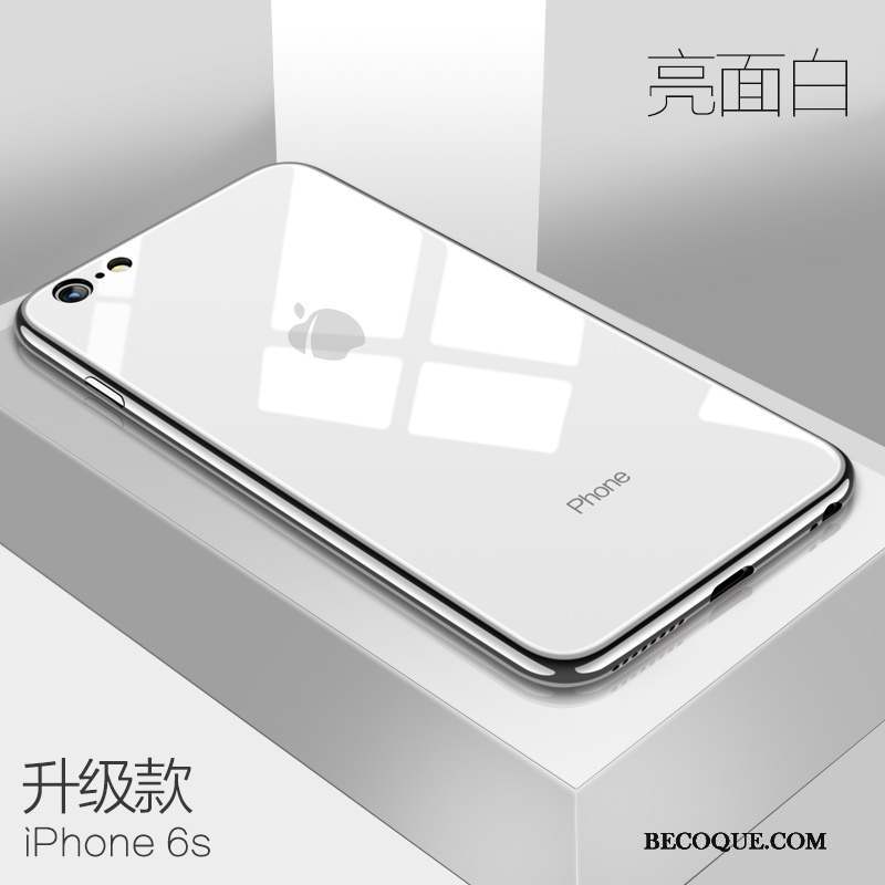 iPhone 6/6s Plus Coque Noir Étui Nouveau Tendance Blanc Verre