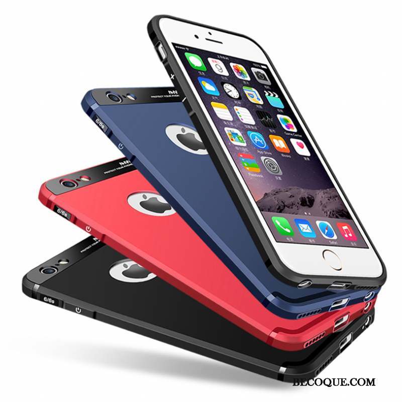 iPhone 6/6s Plus Coque Rouge Tout Compris Silicone Noir Tendance Incassable