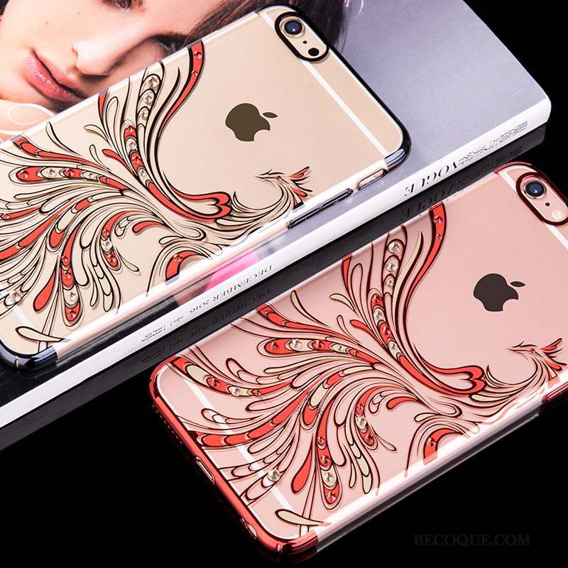 iPhone 6/6s Plus Luxe Coque De Téléphone Or Rose Strass Incassable Transparent