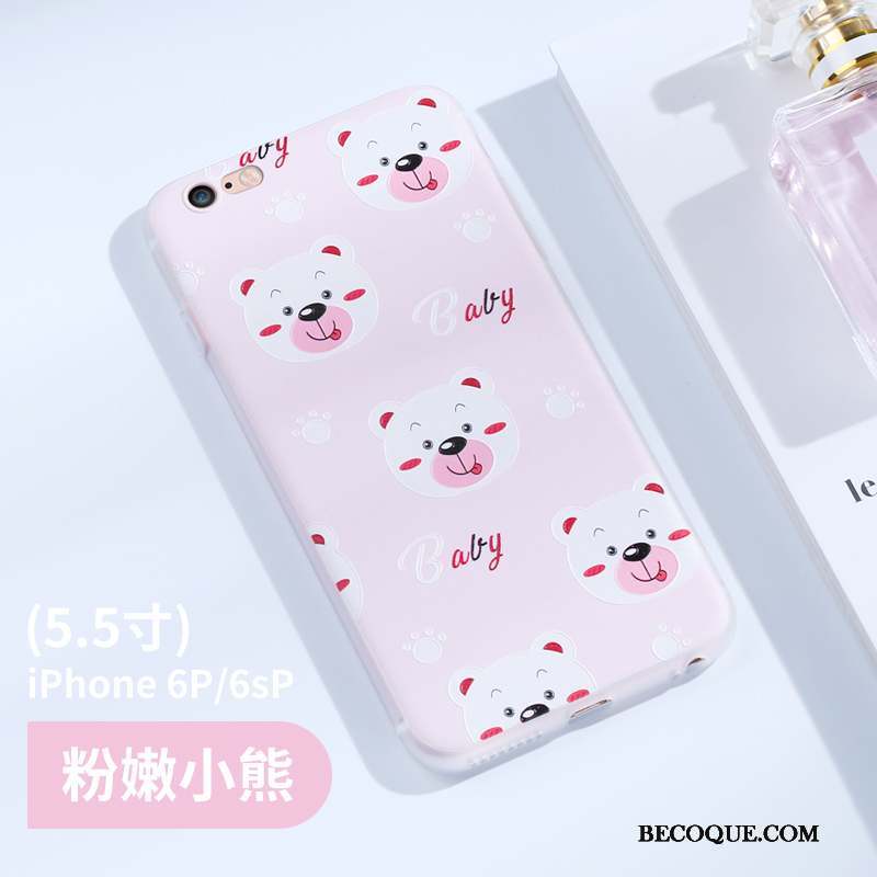 iPhone 6/6s Plus Étui Rose Coque De Téléphone Ornements Suspendus Transparent Incassable