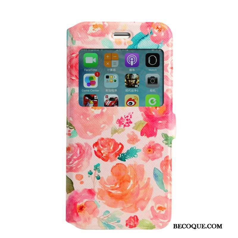 iPhone 7 Coque De Téléphone Clamshell Rose Étui Protection Peinture