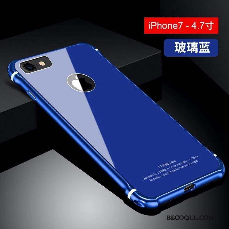 iPhone 7 Métal Étui Coque De Téléphone Incassable Tendance Bleu