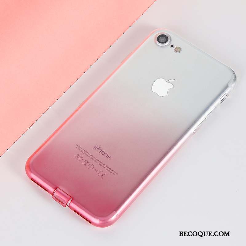 iPhone 7 Plus Rouge Créatif Transparent Coque Silicone Dégradé De Couleur