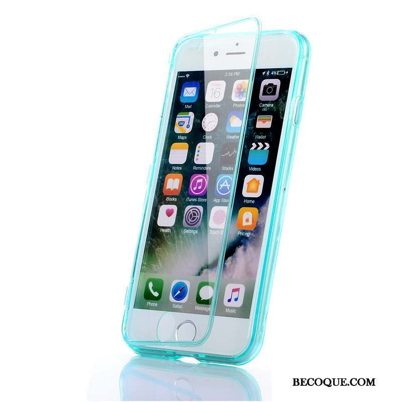 iPhone 7 Silicone Fluide Doux Bleu Personnalité Coque De Téléphone Protection