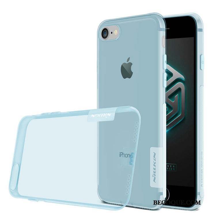 iPhone 8 Fluide Doux Coque Bleu Transparent Étui Carte