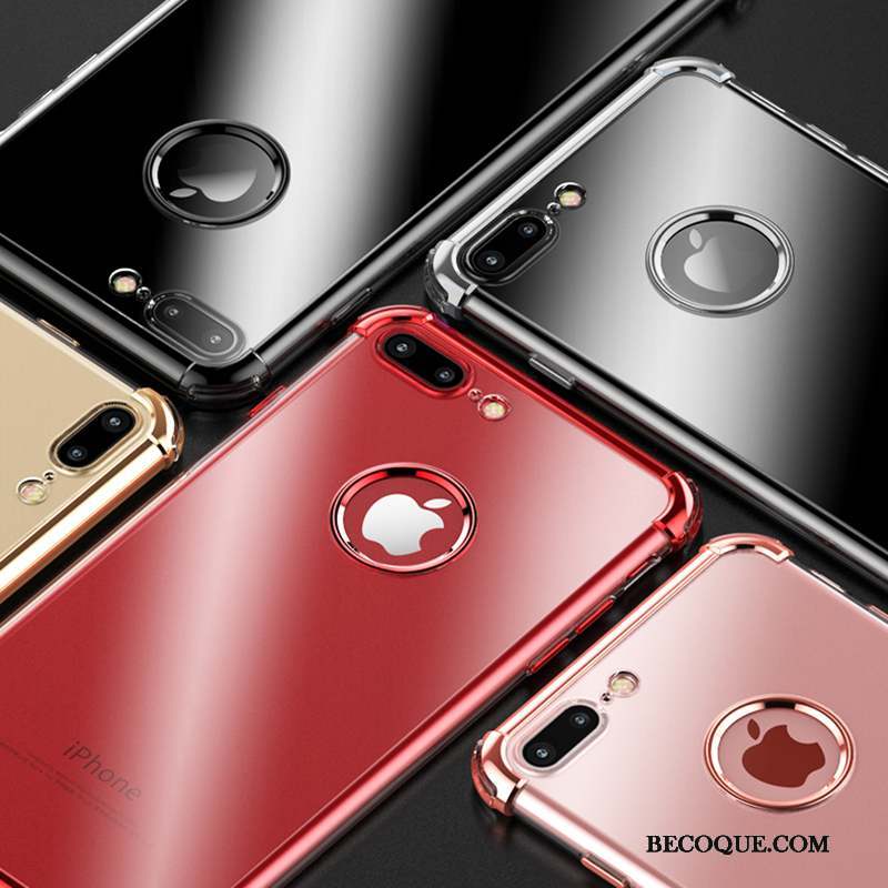 iPhone 8 Placage Incassable Rouge Protection Coque De Téléphone Fluide Doux