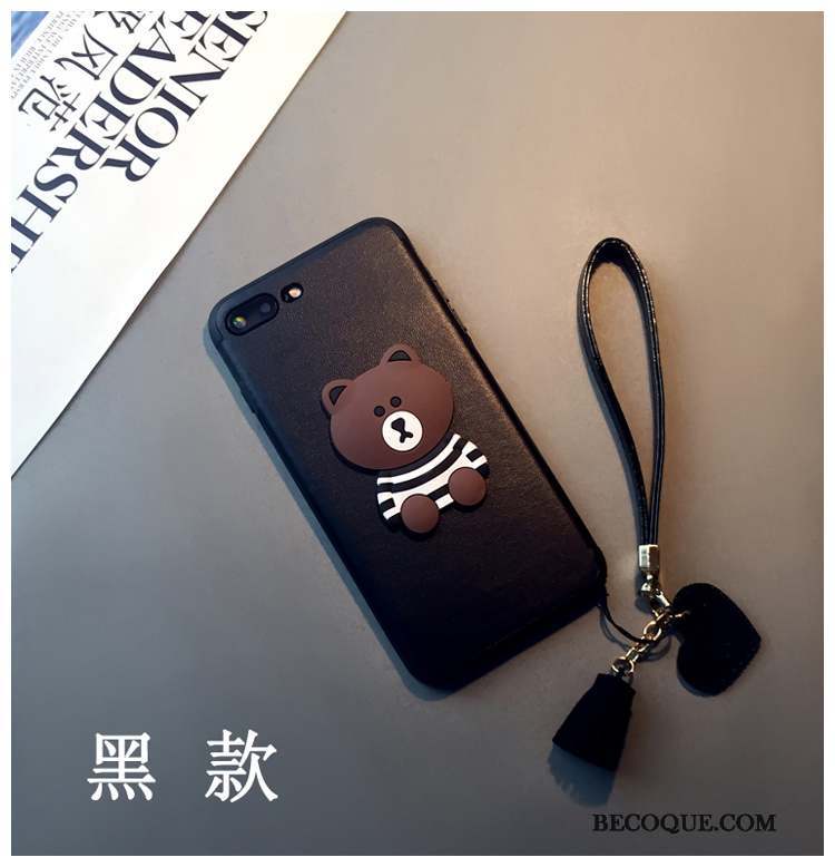 iPhone 8 Plus Ours Charmant Dessin Animé Silicone Coque De Téléphone Amoureux