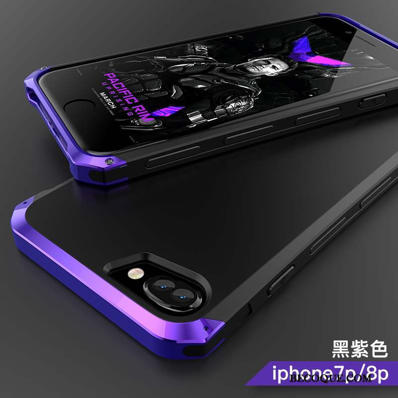 iPhone 8 Plus Tout Compris Violet Coque De Téléphone Créatif Personnalité Métal