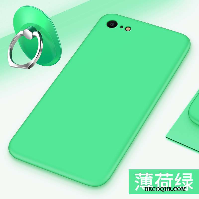 iPhone 8 Protection Vert Étui Coque Fluide Doux Silicone