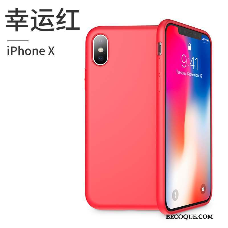 iPhone X Rouge Tout Compris Marque De Tendance Étui Coque De Téléphone Silicone