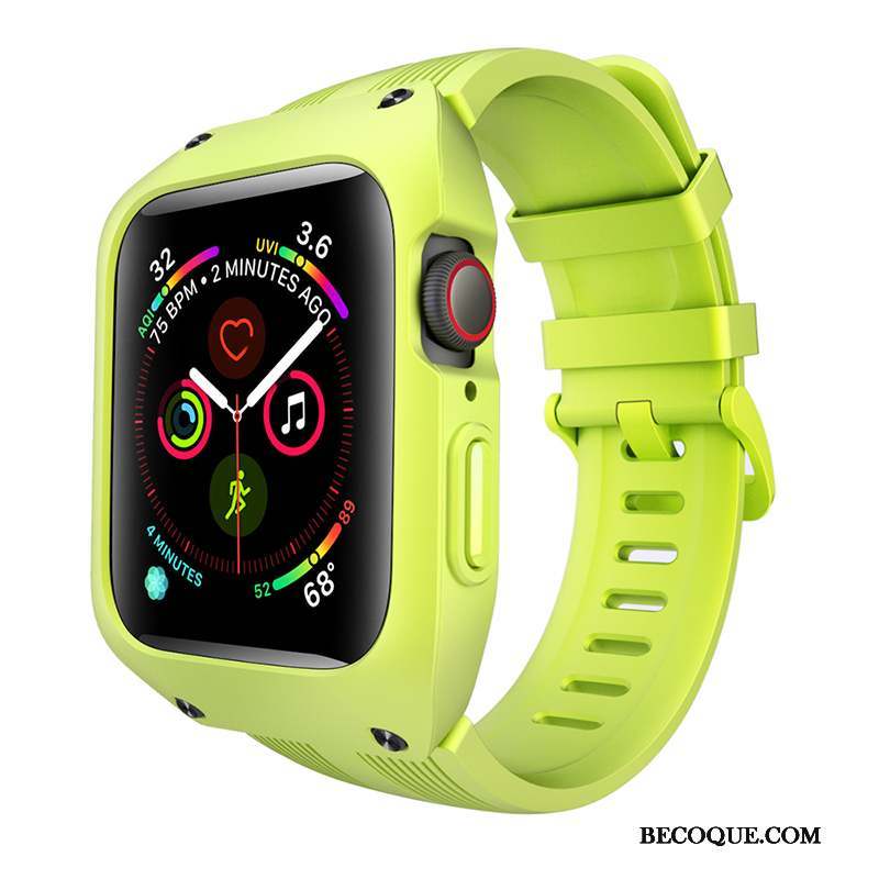 Apple Watch Series 1 Coque Accessoires Vert Étui Noir Silicone