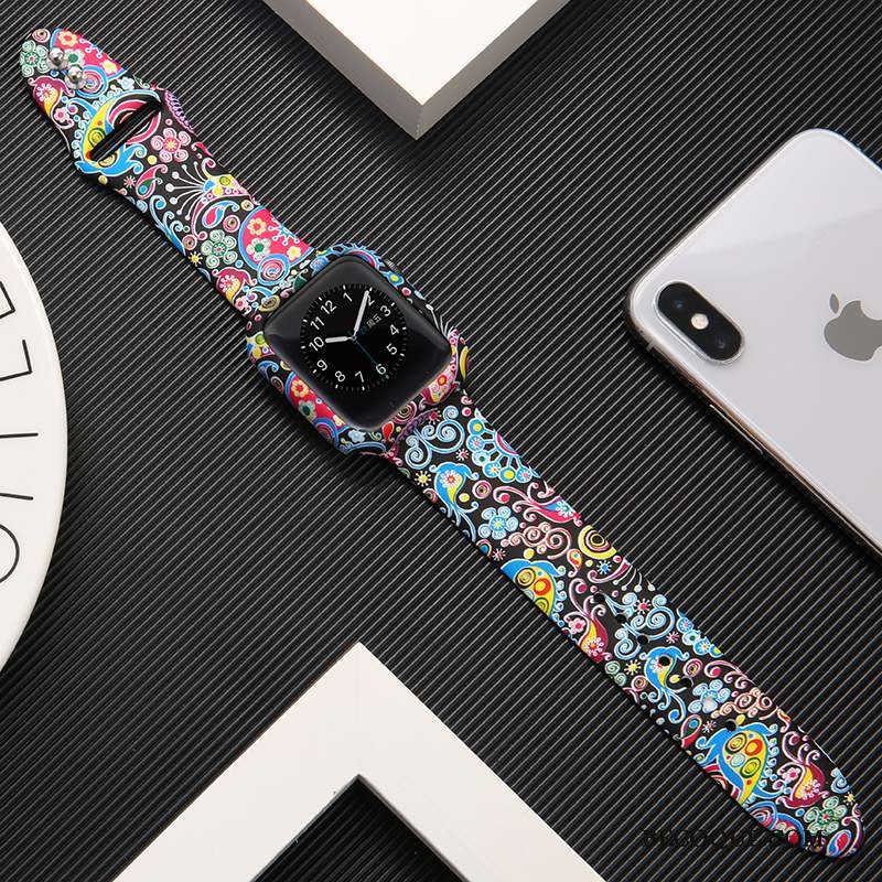 Apple Watch Series 1 Coque Créatif Rose Protection Silicone Tendance Imprimé
