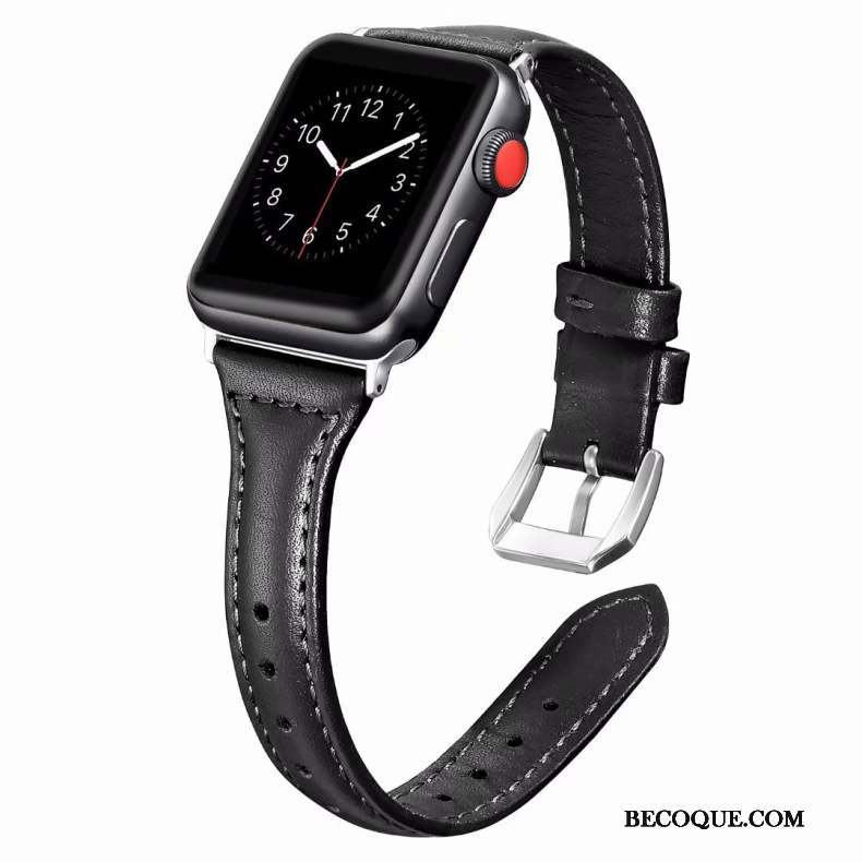 Apple Watch Series 1 Coque Côté Fin Rose Cuir Véritable