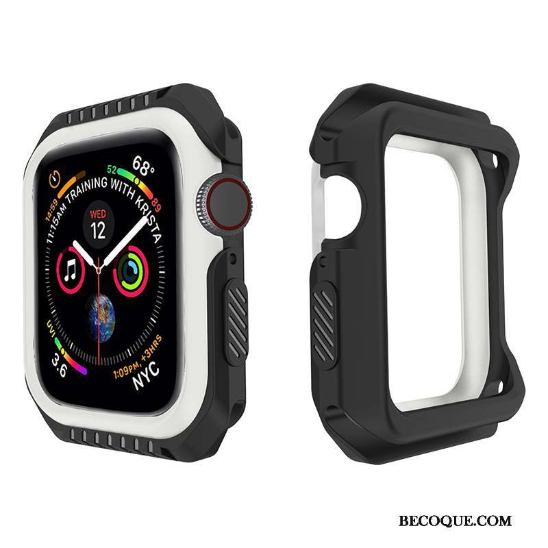 Apple Watch Series 1 Coque Protection Jaune Fluide Doux Étui Noir Silicone