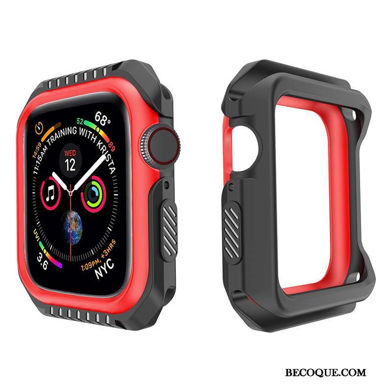 Apple Watch Series 1 Coque Protection Jaune Fluide Doux Étui Noir Silicone