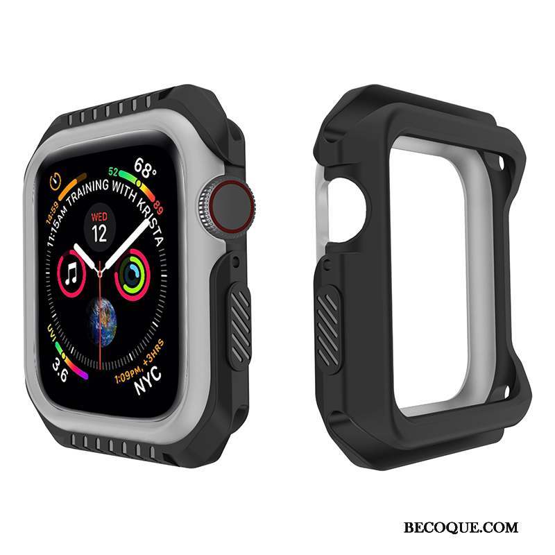 Apple Watch Series 1 Coque Protection Jaune Fluide Doux Étui Noir Silicone