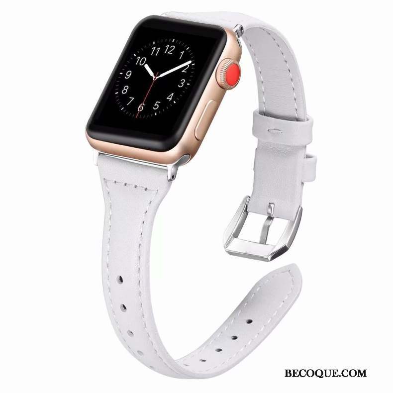 Apple Watch Series 2 Coque Rose Côté Fin Cuir Véritable