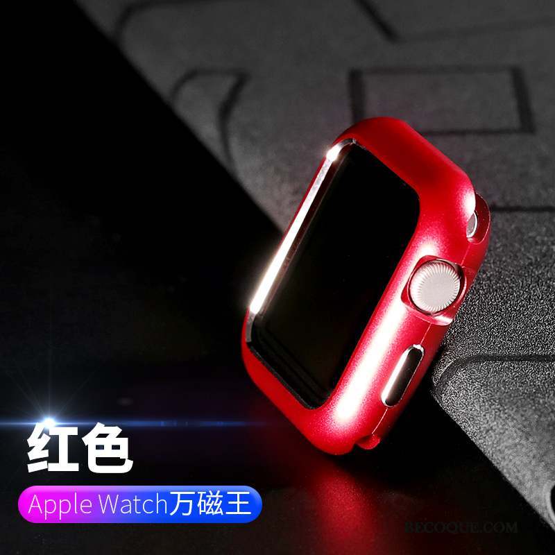 Apple Watch Series 3 Coque Protection Rouge Border Étui Métal