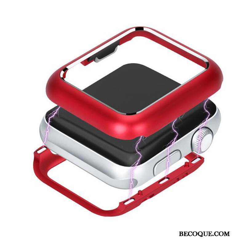 Apple Watch Series 3 Coque Étui Métal Rouge Magnétisme Alliage