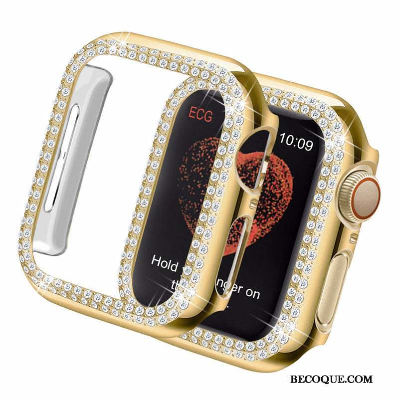 Apple Watch Series 4 Coque Difficile Placage Or Légères Strass Incruster Strass