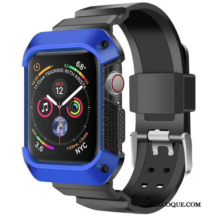 Apple Watch Series 4 Coque Protection Incassable Bleu Armure Sport