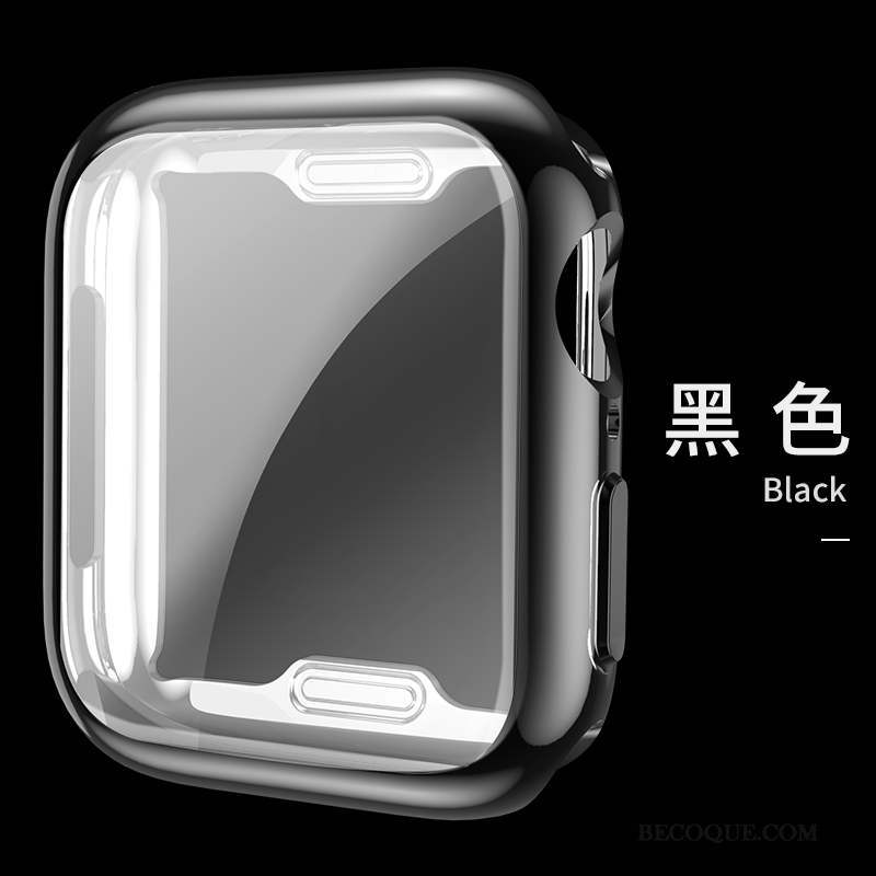 Apple Watch Series 5 Fluide Doux Silicone Incassable Noir Coque Étui