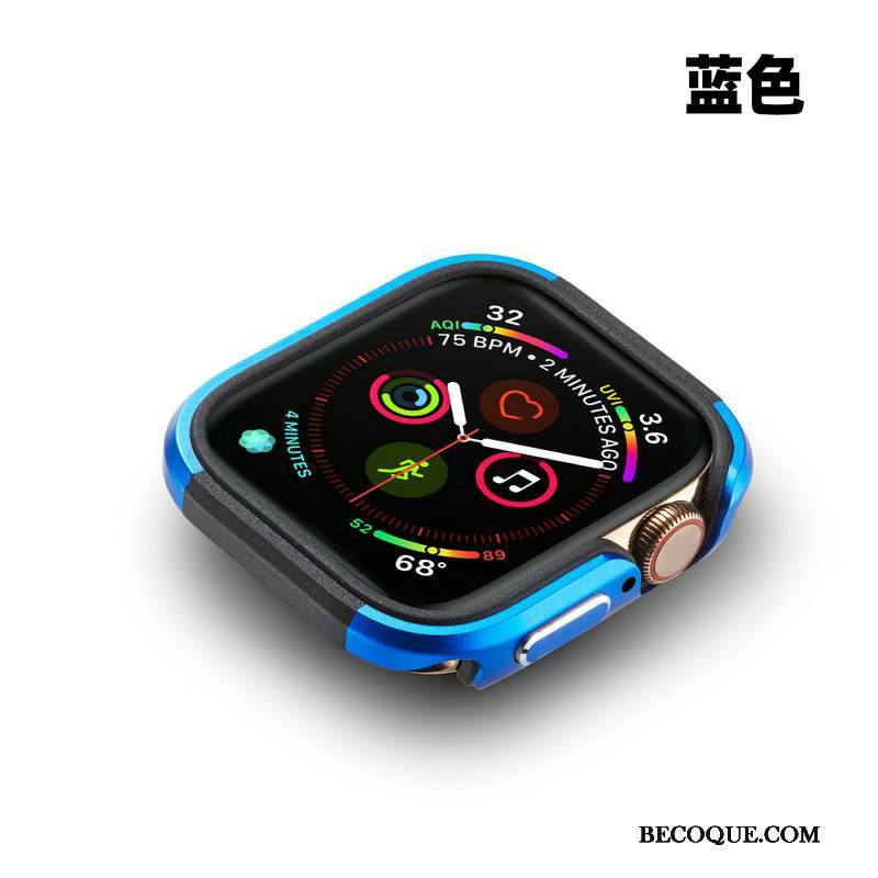 Apple Watch Series 5 Métal Protection Coque Bleu Incassable Border