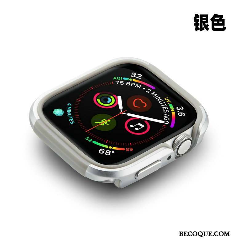 Apple Watch Series 5 Métal Protection Coque Bleu Incassable Border