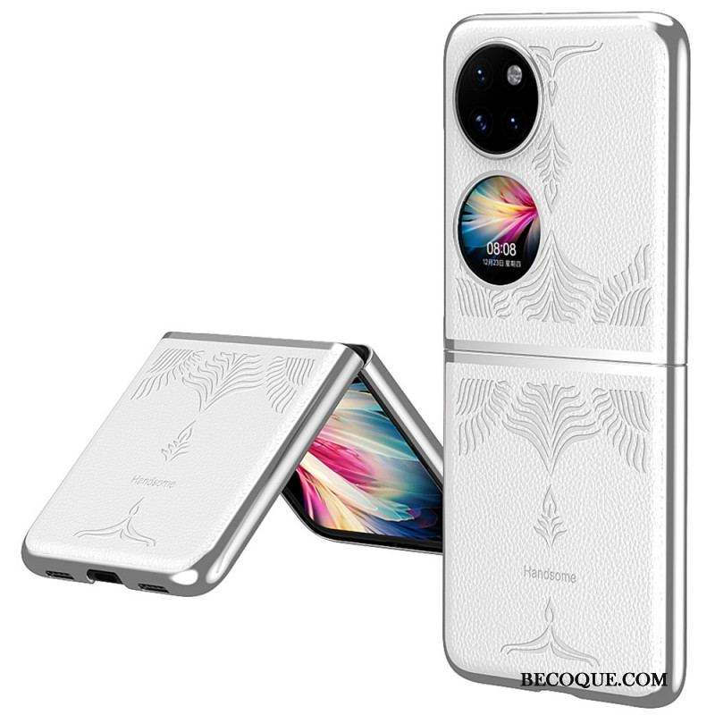 Coque Huawei P50 Pocket Simili Cuir Florale Rétro