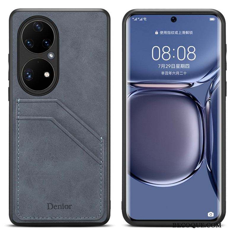 Coque Huawei P50 Pro Porte Cartes Double Fentes Denior